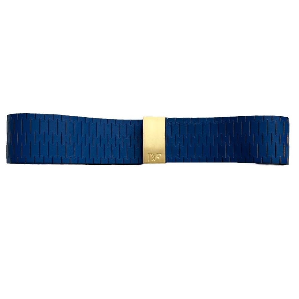 DIANE VON FURSTENBERG BLUE WAIST CINCHING BELT SIZE SMALL MODERN CONTEMPORARY - Picture 5 of 5